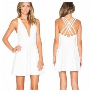 NWT! NBD White Vneck Strappy Ride or Die Dress